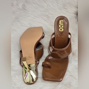 EGO Women's Glossy Brown Heels